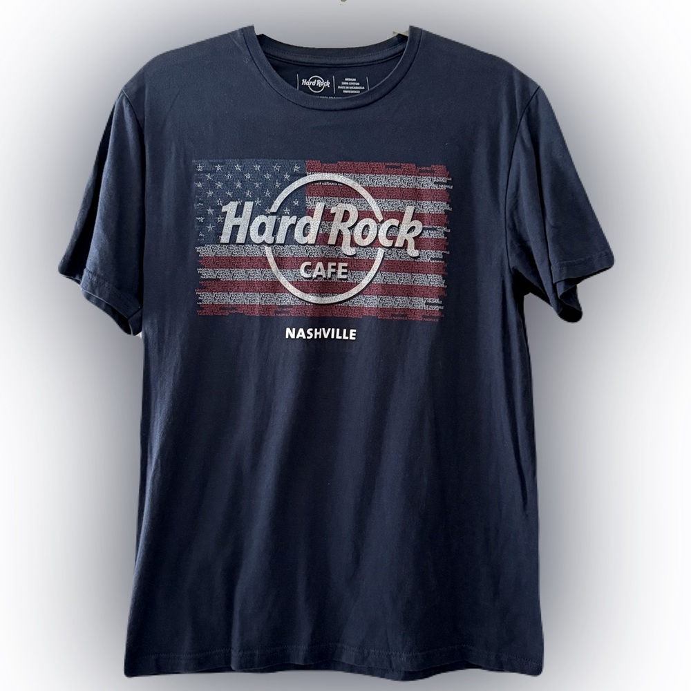 Hard Rock Cafe Dark Blue Tee with American Flag